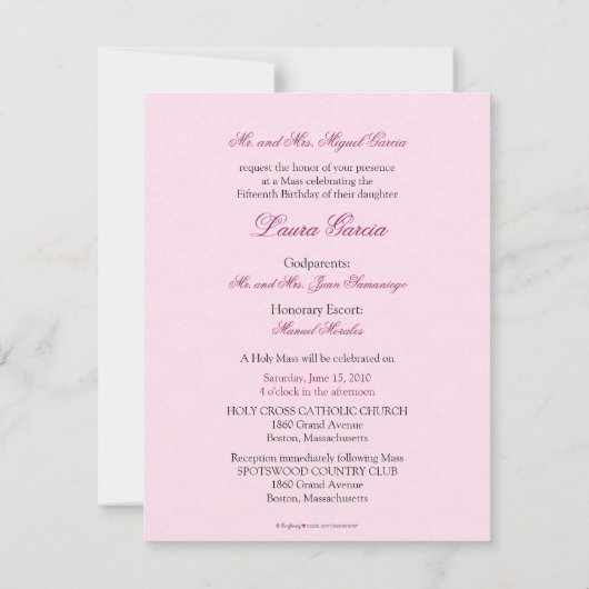 ボーファンシールガウンキンセアニェラ招待状（紫） 招待状 (裏面)