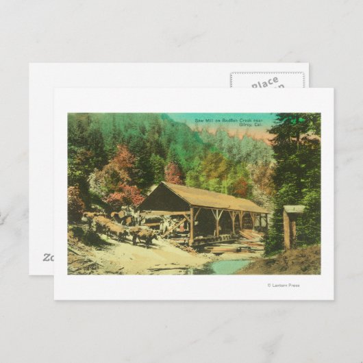 ボーフィッシュクリークのソーミルの外観 ポストカード (正面/裏面)