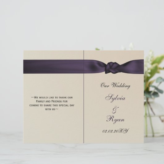 ボーフェイクアメジスト紫の結婚式プログラム (スタンド正面)