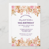 ボーフェミニンーバラフローラ90th誕生日パーティー 招待状 (正面/裏面)