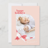 ボーフォトホリデーカードで結ばれたペパーミントプレイド シーズンカード (正面)