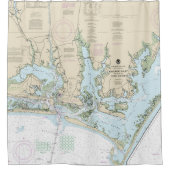 ボーフォートの入り江とコアのサウンドチャートの一部 シャワーカーテン (正面)