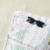 ボーフォートの入り江とコアのサウンドチャートの一部 ビーチタオル (インサイチュ)