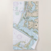 ボーフォートの入り江とコアのサウンドチャートの一部 ビーチタオル (正面)