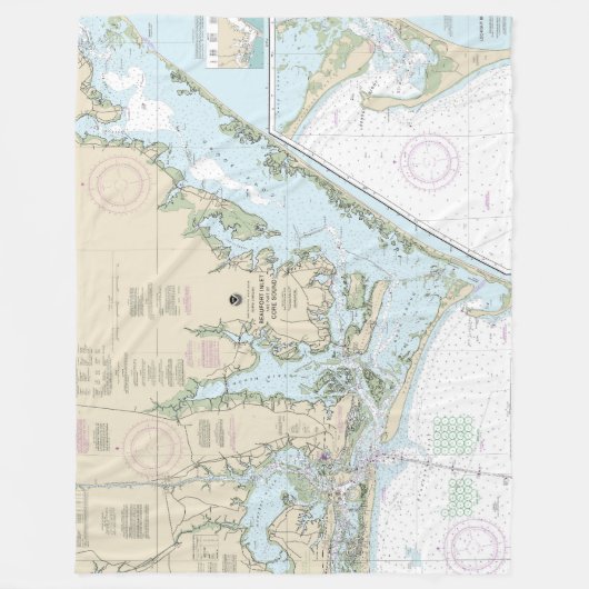 ボーフォートの入り江とコアのサウンドチャートの一部 フリースブランケット (正面)