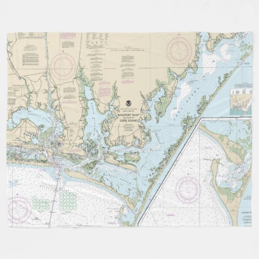 ボーフォートの入り江とコアのサウンドチャートの一部 フリースブランケット (正面(横))