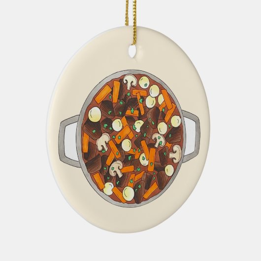 ボーフ・ブルギニョン牛ブルゴーニュ・シチューフランスの食品 セラミックオーナメント (右)