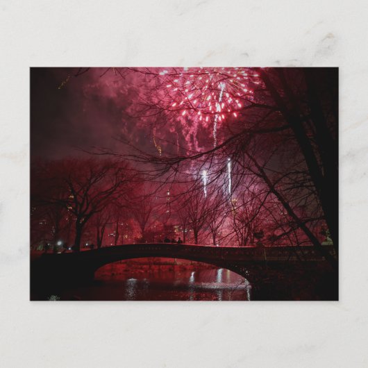 ボーブリッジセントラルパークニューヨークシティニューイヤーイブ シーズンポストカード (正面)
