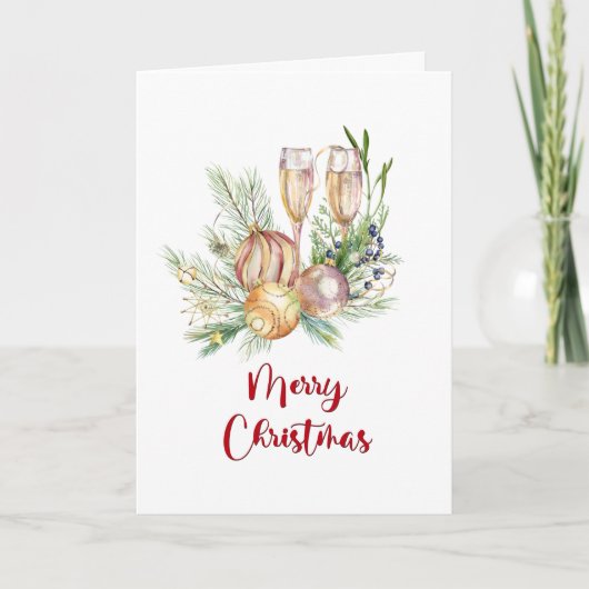 ボーブルとシャンパンクリスマスグリーティング シーズンカード (正面)