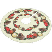 ボーブルと松のコーンのクリスマス ブラッシュドポリエステルツリースカート (アングル)