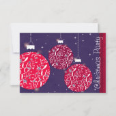 ボーブルズスパークル効果パーティの招待状赤ブルー 招待状 (正面)