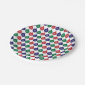 ボーブルパターンカラフルクリスマス ペーパープレート (アングル)