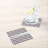 ボーブルパターンクリスマス スクエアペーパーコースター (インサイチュ)