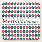 ボーブルパターンクリスマス スクエアペーパーコースター (正面)