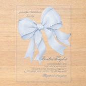 ボーブルーエレガントブライダルシャワー アクリル招待状 (正面)