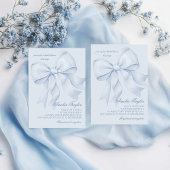 ボーブルーエレガントブライダルシャワー 招待状