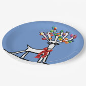 ボーブル装飾のクリスマストナカイ ペーパープレート (アングル)