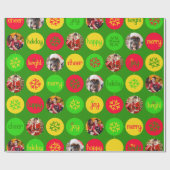 ボーブル赤い緑の黄色のパターンのクリスマスフォト ラッピングペーパー (フラット)