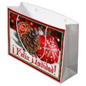 ボーブル&パインコーン – Feliz Navidad ラージペーパーバッグ (裏面アングル)