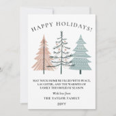 ボーヘミアンミニマリスト手描きクリスマスツリー シーズンカード (正面)