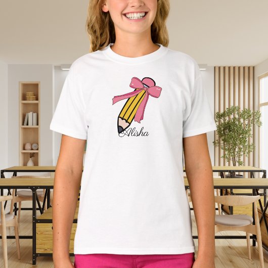 ボーペンシル名前をカスタムする新学期 Tシャツ