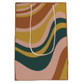 ボーホアーストーントレンディーモダン抽象芸術パターン ミディアムペーパーバッグ (裏面)