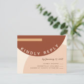 ボーホアーストーン抽象芸術サークル結婚式RSVP 招待状 (スタンド正面)