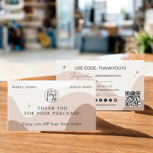 ボーホアースーンジュエリーメーカーQrロゴ 割引カード