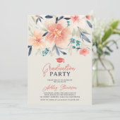 ボーホアース調フローラ水彩写真卒業 招待状 (スタンド正面)