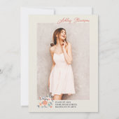 ボーホアース調フローラ水彩写真卒業 招待状 (裏面)