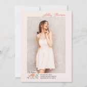 ボーホアース調フローラ水彩写真卒業 招待状 (裏面)