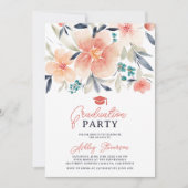 ボーホアース調フローラ水彩写真卒業 招待状 (正面)