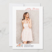 ボーホアース調フローラ水彩写真卒業 招待状 (裏面)