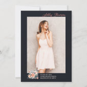 ボーホアース調フローラ水彩写真卒業 招待状 (裏面)