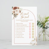 ボーホアーチホワイトカボチャ彼は彼女はゲームカードと言った (スタンド正面)