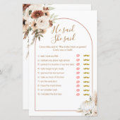 ボーホアーチホワイトカボチャ彼は彼女はゲームカードと言った (正面/裏面)