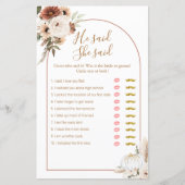 ボーホアーチホワイトカボチャ彼は彼女はゲームカードと言った (正面)