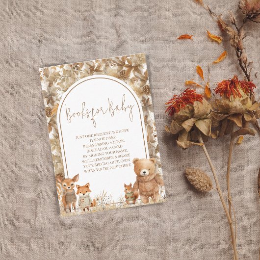 ボーホアーチ秋ウッドランド動物図書用ベビー エンクロージャーカード