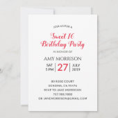 ボーホウィメンハットバルーン21歳の誕生日パーティー 招待状 (裏面)