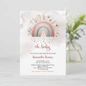 ボーホウォーターカラーパステルカラーレインボーフローラガール 招待状 (スタンド正面)