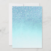 ボーホウォーターカラーブルーベビーシューズフローラベビーシャワー 招待状 (裏面)