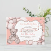 ボーホウォーターカラーベアベビー誕生日の招待 招待状 (スタンド正面)