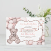 ボーホウォーターカラーベアベビー誕生日の招待 招待状 (スタンド正面)
