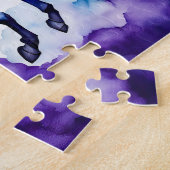 ボーホウォーター威厳のあるカラーブルーユニコーンUnicorn Under Starry ジグソーパズル (側面)