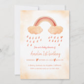 ボーホウォーター色のベビーシャワー 招待状 (正面)