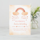 ボーホウォーター色のベビーシャワー 招待状 (スタンド正面)