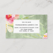 ボーホウォーター色の花素朴が緑の木の上 名刺 (裏面)