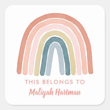 ボーホウォーター色レインボーネームスクールラベルサンゴ