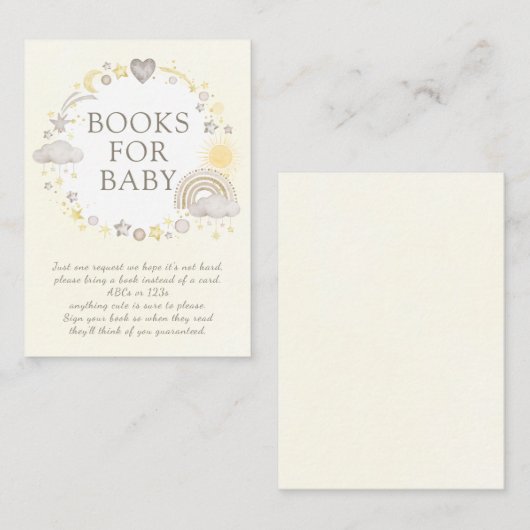 ボーホウォーター色レインボーブックスベビー エンクロージャーカード (正面/裏面)
