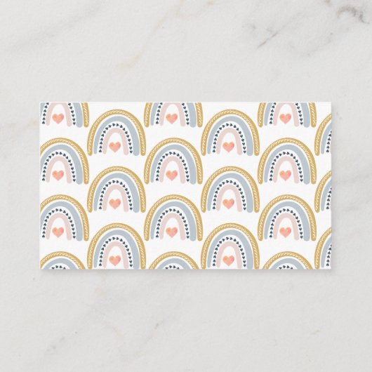 ボーホウォーター色レインボーブックベビー エンクロージャーカード (裏面)